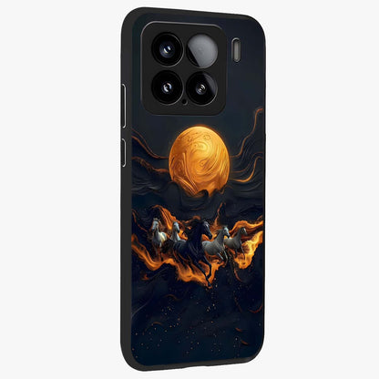 Golden Royal Heritage Glass Case upright view showcasing elegant royal artwork with classic heritage theme.