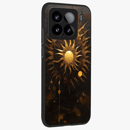 Golden Sun Majesty Glass Case upright view showcasing haunting graveyard artwork with dramatic dark theme.