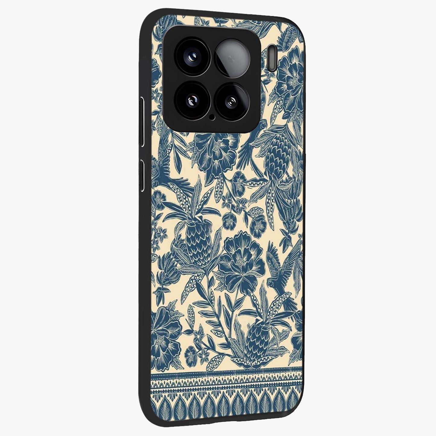 Heirloom Wild Bloom Glass Case upright view showcasing delicate wildflower artwork with timeless floral theme.
