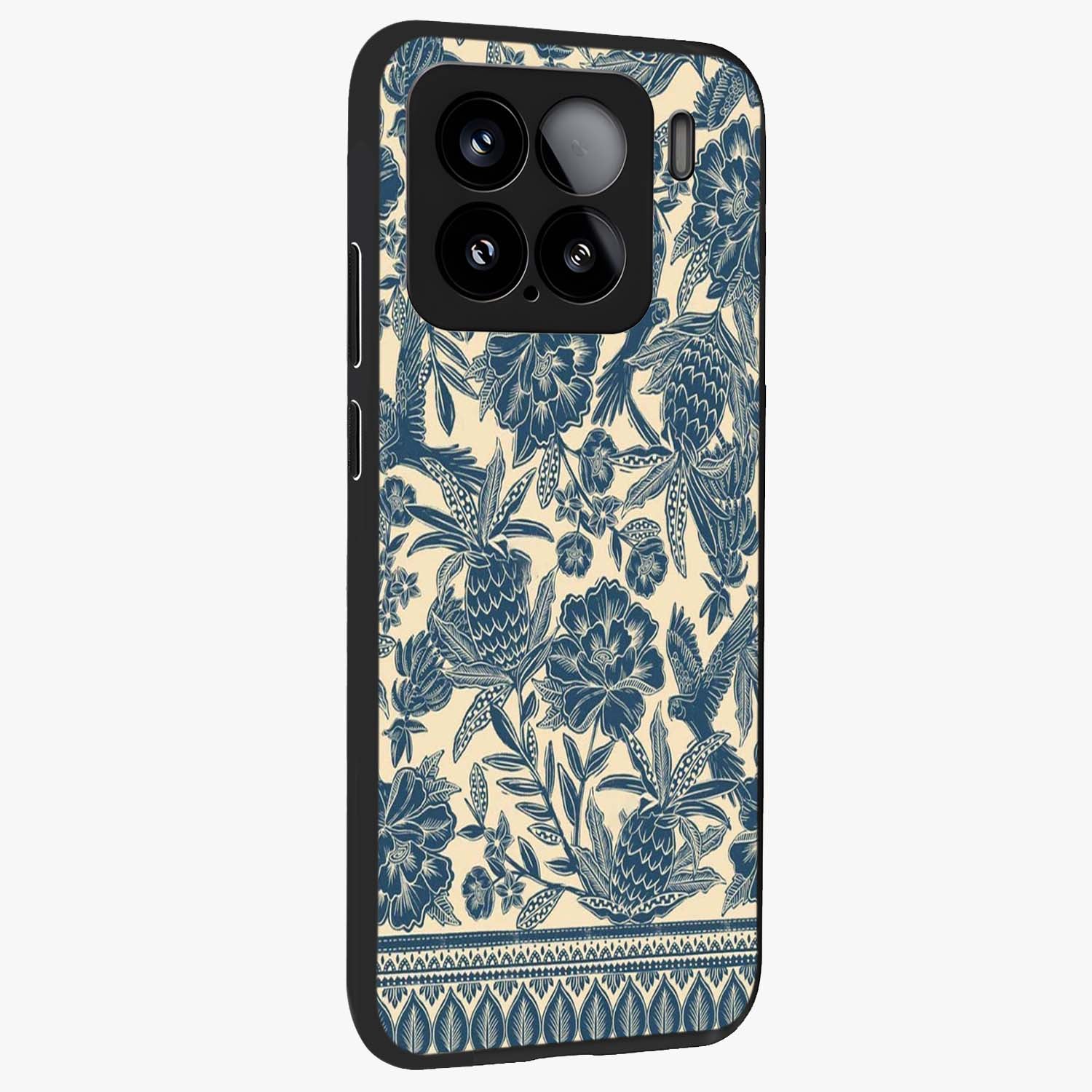 Heirloom Wild Bloom Glass Case upright view showcasing delicate wildflower artwork with timeless floral theme.