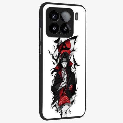 Itachi Limited Edition Naruto Anime Glass Case upright view showcasing intense anime artwork with powerful character theme.