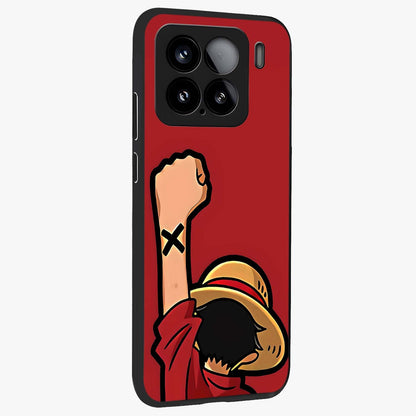 Luffy X Spirit Glass Case upright view showcasing striking anime artwork with adventurous character theme.