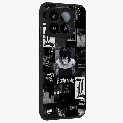 Midnight Chaos Mind Glass Case upright view showcasing expressive abstract artwork with bold dark theme.