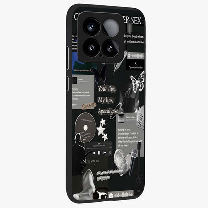 Midnight Love Echo Glass Case upright view showcasing expressive romantic artwork with dreamy midnight theme.