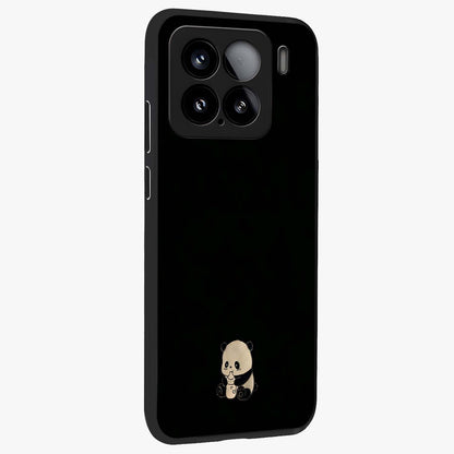 Midnight Panda Love Glass Case upright view showcasing charming panda artwork with playful romantic theme.