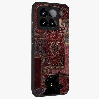 Regal Magic Cat Apple Glass Case upright view showcasing charming cat artwork with playful magical theme.