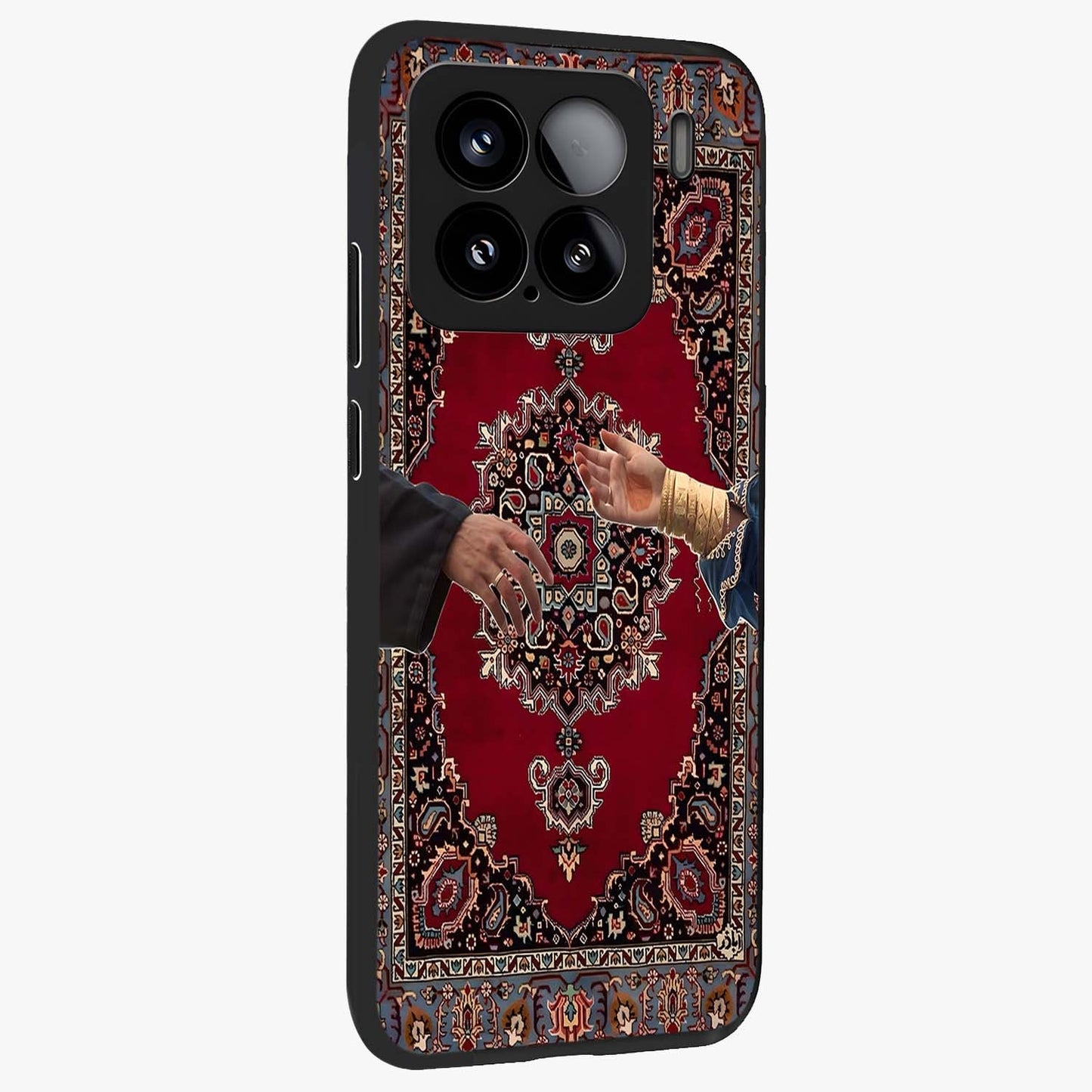 Royal Touch Reach Glass Case upright view showcasing stylish royal inspired artwork with graceful theme.