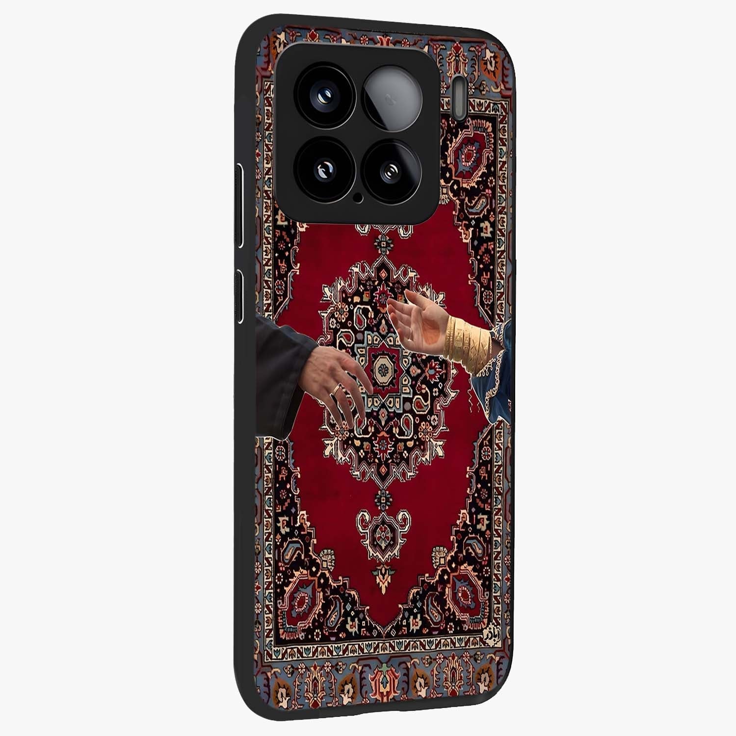 Royal Touch Reach Glass Case upright view showcasing stylish royal inspired artwork with graceful theme.