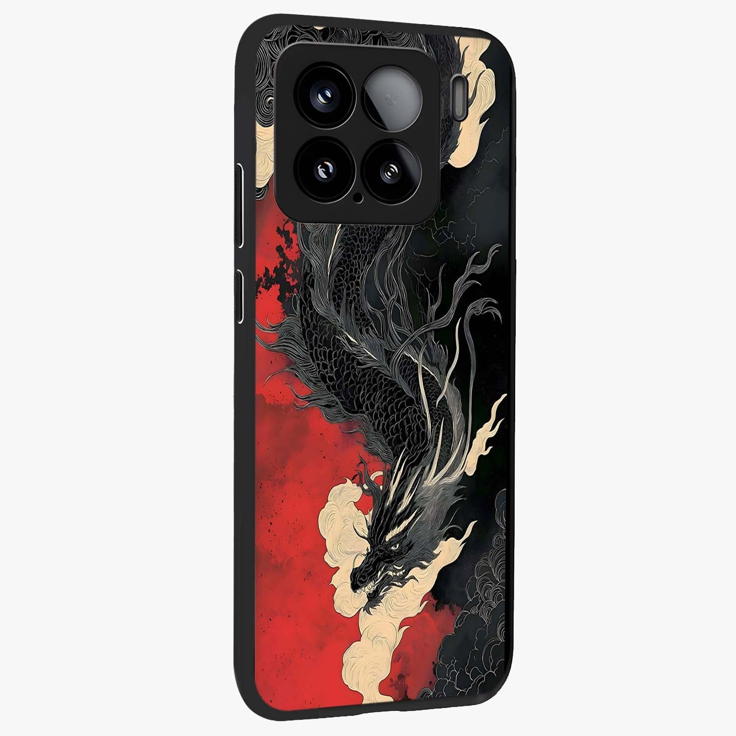 Shadow Dragon Fury Glass Case upright view showcasing intense dragon artwork with dramatic shadow theme.