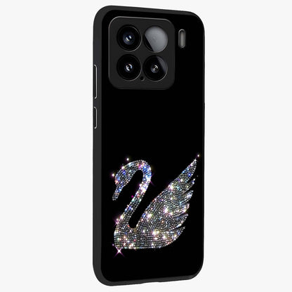 Starlit Swan Grace Glass Case upright view showcasing beautiful swan artwork with peaceful night themed design.