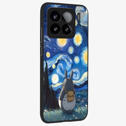 Totoro In Van Gogh Art Glass Case upright view showcasing creative character artwork with painterly artistic theme.