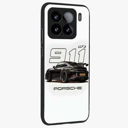 Turbo Legacy Icon Glass Case upright view showcasing bold racing inspired artwork with classic car theme.