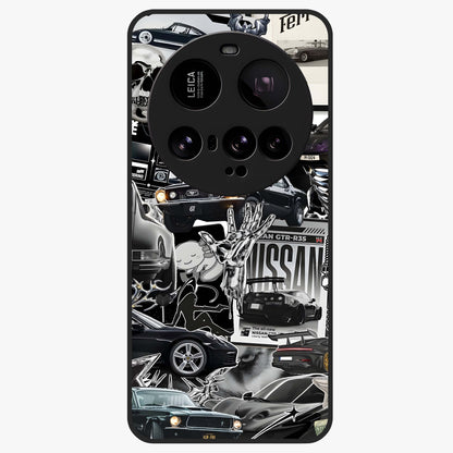 Aesthetic Dark Love Glass Case showing flat back view with dark romantic artwork and glossy glass finish.