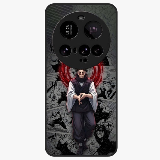 Cursed Ritual Ascension Glass Case showing flat back view with dark ritual themed artwork and glossy glass finish.