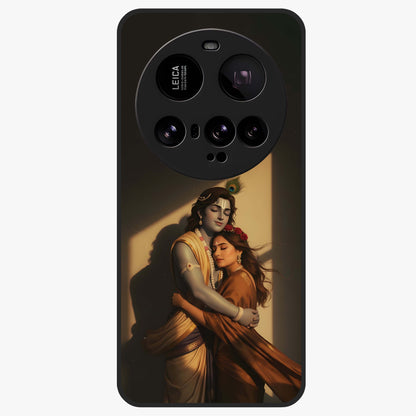 Divine Eternal Love Glass Case showing flat back view with spiritual love themed artwork and glossy glass finish.