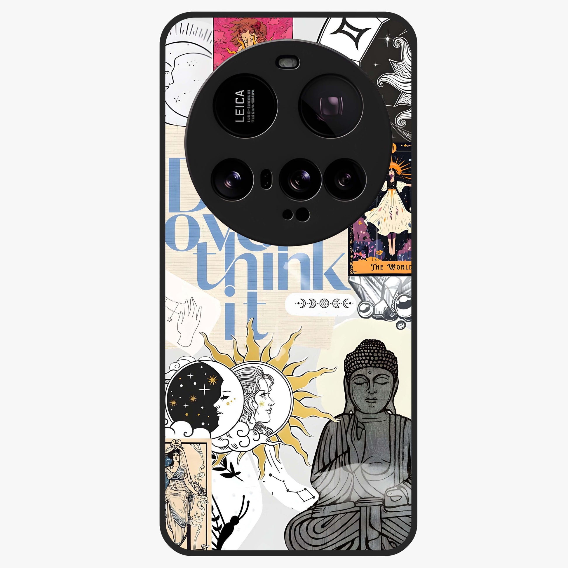 Ethereal Thoughts Glass Case showing flat back view with dreamy artistic artwork and glossy glass finish.