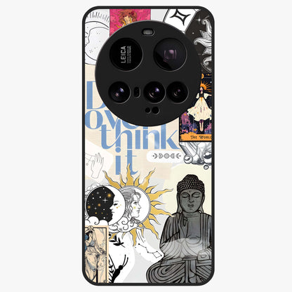 Ethereal Thoughts Glass Case showing flat back view with dreamy artistic artwork and glossy glass finish.
