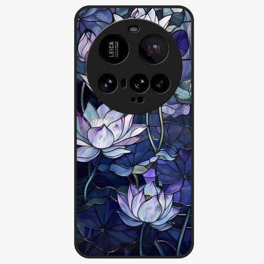 Gloss Petal Rush Glass Case showing flat back view with glossy flower petal artwork and smooth glass finish.