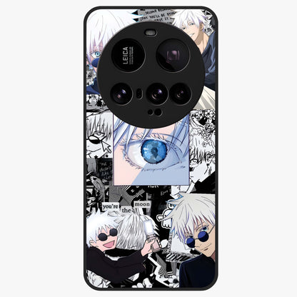 Infinity Sorcerer Chaos Glass Case showing flat back view with mystical sorcerer themed artwork and glossy glass finish.