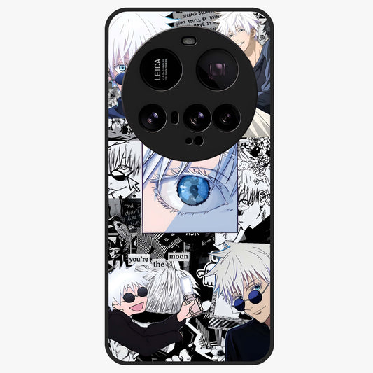Infinity Sorcerer Chaos Glass Case showing flat back view with mystical sorcerer themed artwork and glossy glass finish.