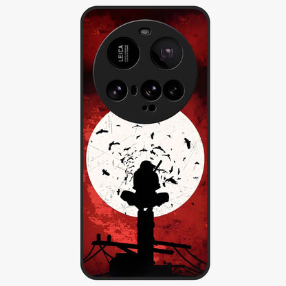 Itachi Limited Edition Naruto Anime Glass Case showing flat back view with iconic anime character artwork and glossy glass finish.