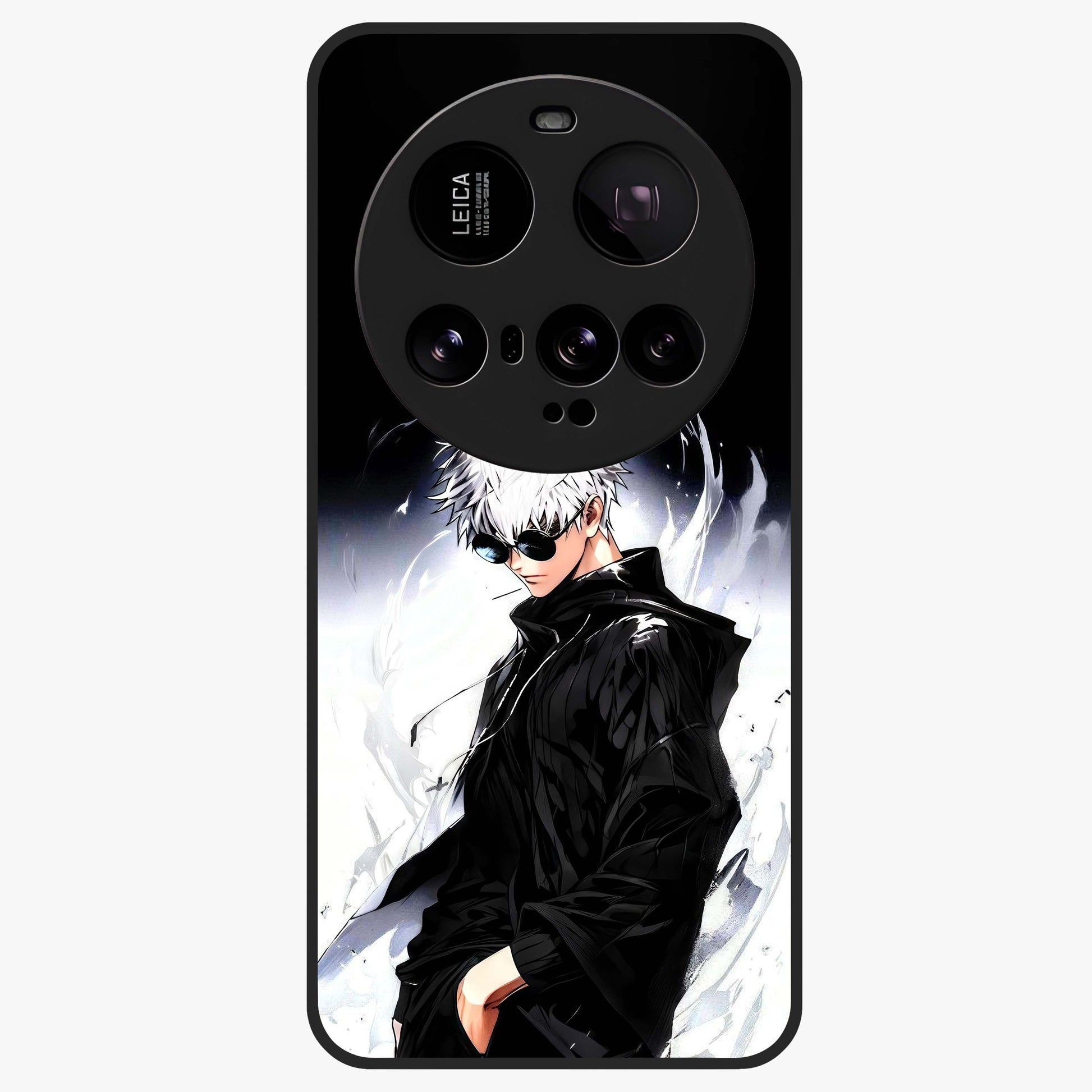 Limitless Shadow King Glass Case showing flat back view with powerful shadow warrior artwork and glossy glass finish.