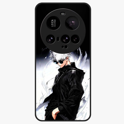 Limitless Shadow King Glass Case showing flat back view with powerful shadow warrior artwork and glossy glass finish.