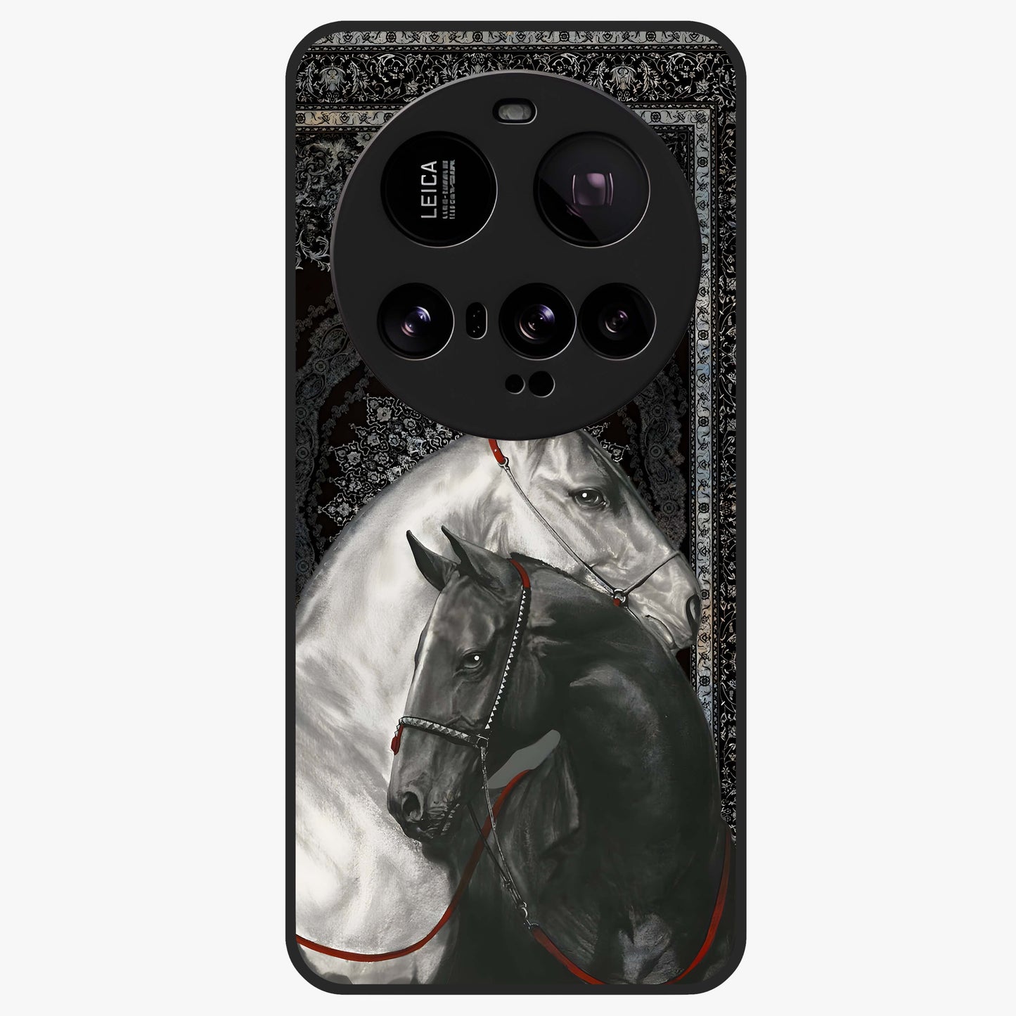 Majestic Ride Legacy Glass Case showing flat back view with powerful automotive inspired artwork and glossy glass finish.