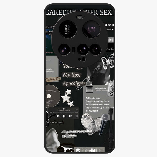 Midnight Love Echo Glass Case showing flat back view with romantic midnight themed artwork and glossy glass finish.