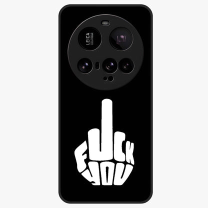 Rebel Mode On Glass Case showing flat back view with bold rebellious typography artwork and glossy glass finish.