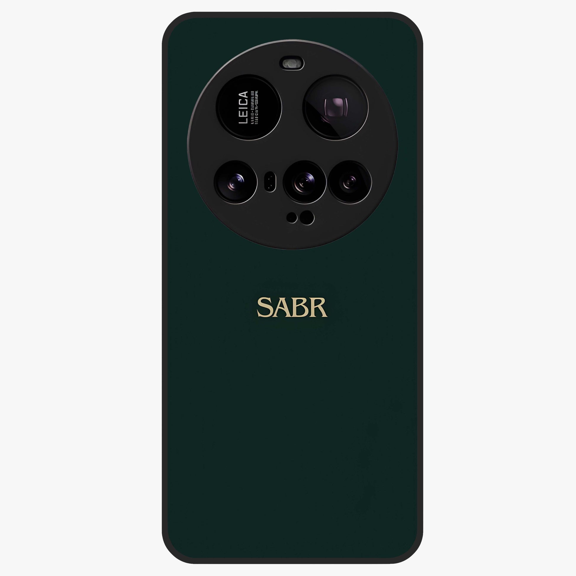 Sabr Minimal Patience Glass Case showing flat back view with minimalist typography artwork and glossy glass finish.
