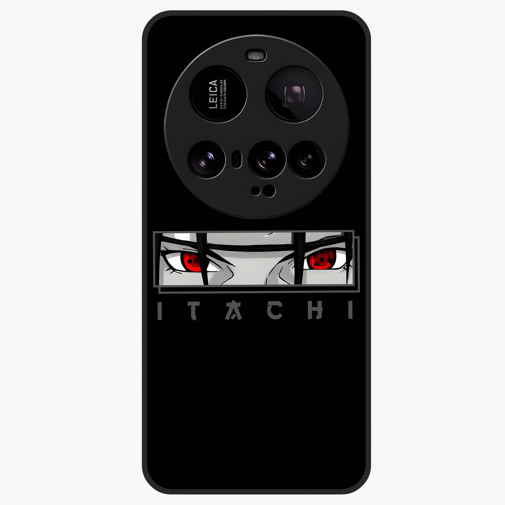 Scarlet Gaze Dominance Glass Case showing flat back view with striking red themed artwork and glossy glass finish.