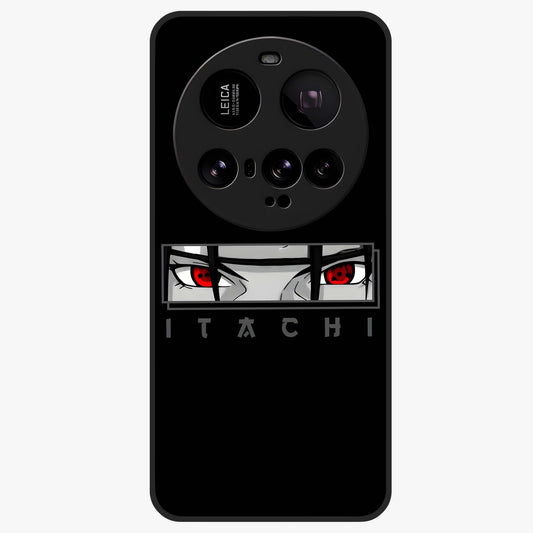 Scarlet Gaze Dominance Glass Case showing flat back view with striking red themed artwork and glossy glass finish.