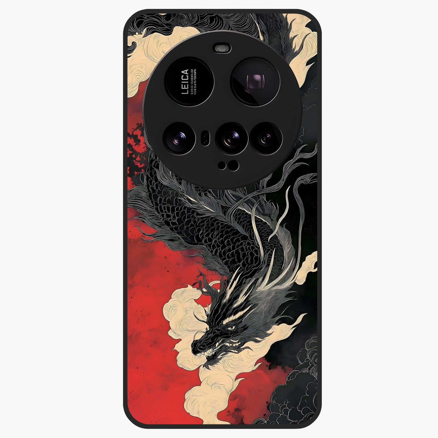 Shadow Dragon Fury Glass Case showing flat back view with fierce dragon artwork and glossy glass finish.
