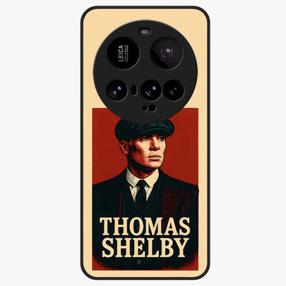 Vintage Mafia Authority Glass Case showing flat back view with bold vintage mafia inspired artwork and glossy glass finish.