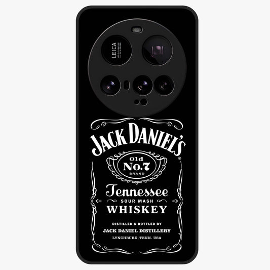 Vintage Whiskey Heritage Glass Case showing flat back view with classic whiskey inspired artwork and glossy glass finish.