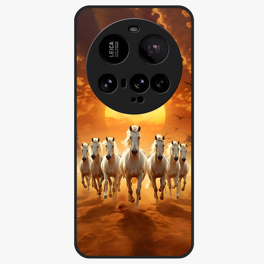 Wild Sunset Majesty Glass Case showing flat back view with majestic sunset landscape artwork and glossy glass finish.