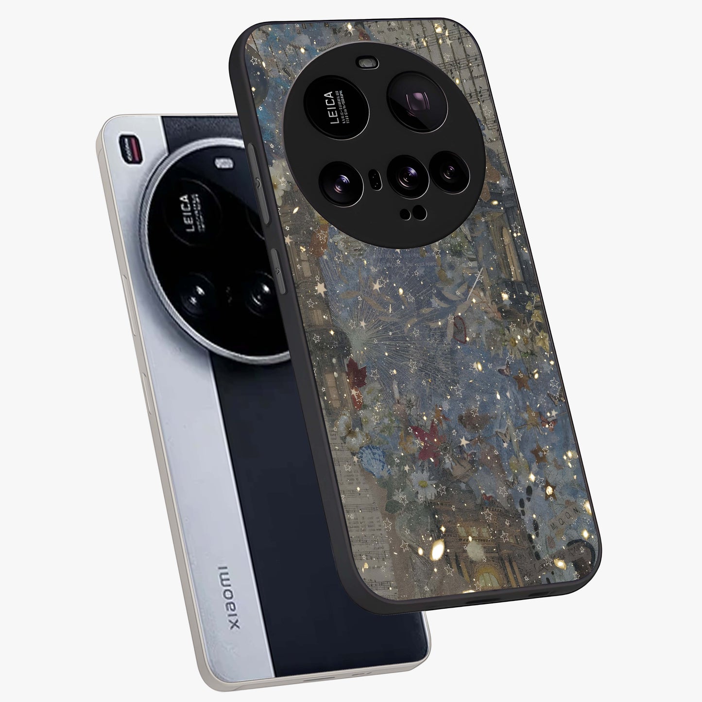 Aesthetic Astrolophia Glass Case displayed in angled mockup highlighting artistic aesthetic elements and smooth glass surface.