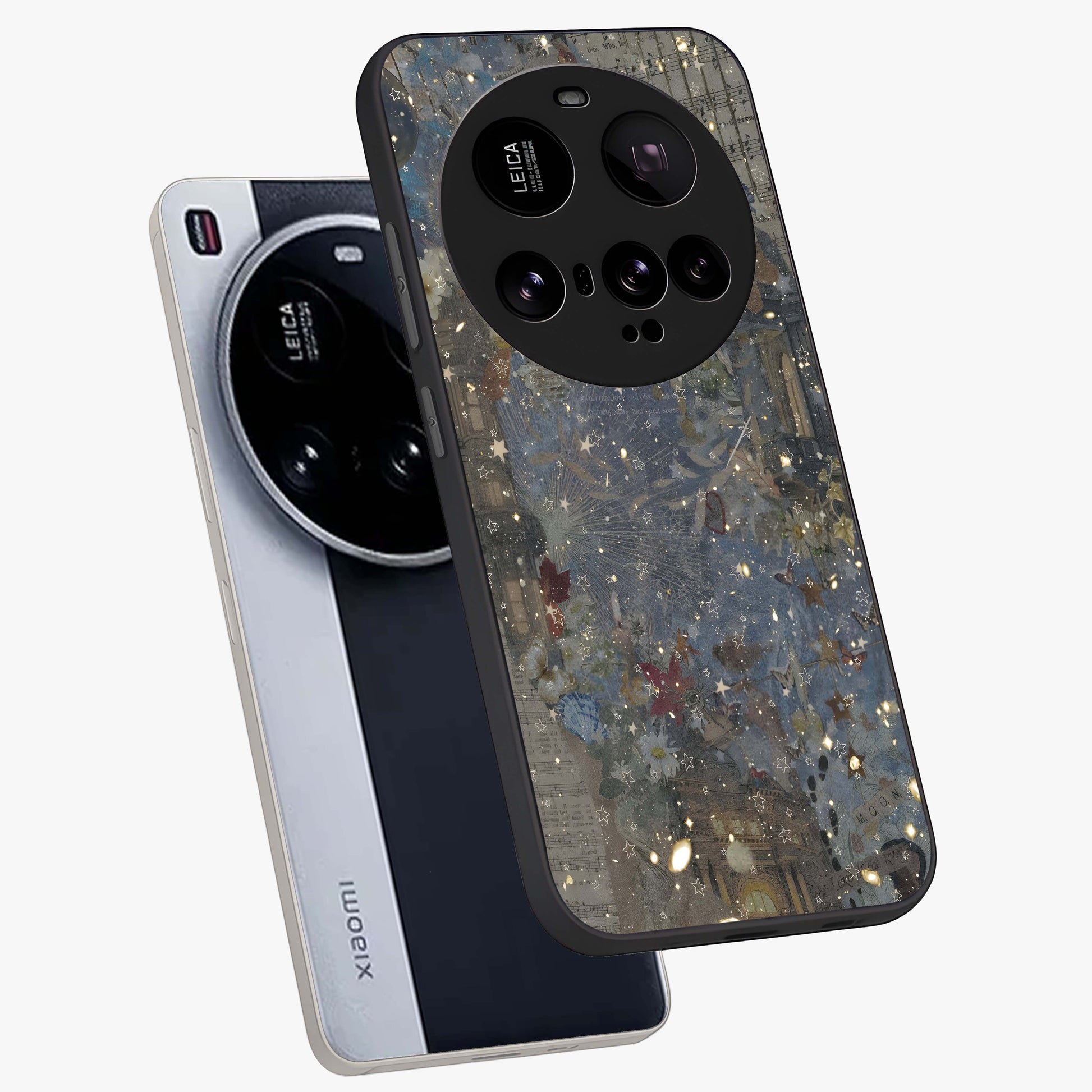 Aesthetic Astrolophia Glass Case displayed in angled mockup highlighting artistic aesthetic elements and smooth glass surface.