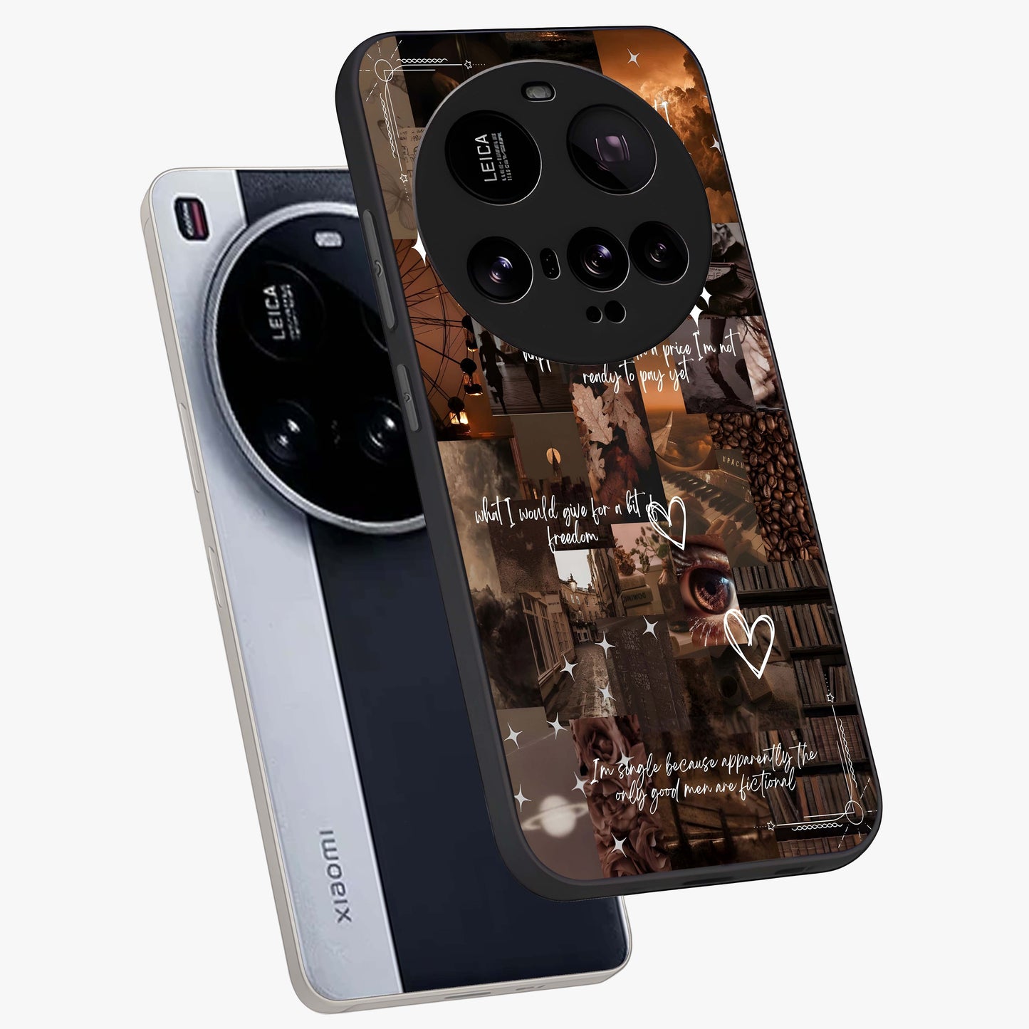 Bittersweet Aesthetic Chaos Glass Case displayed in angled mockup highlighting expressive abstract artwork and edgy aesthetic theme.