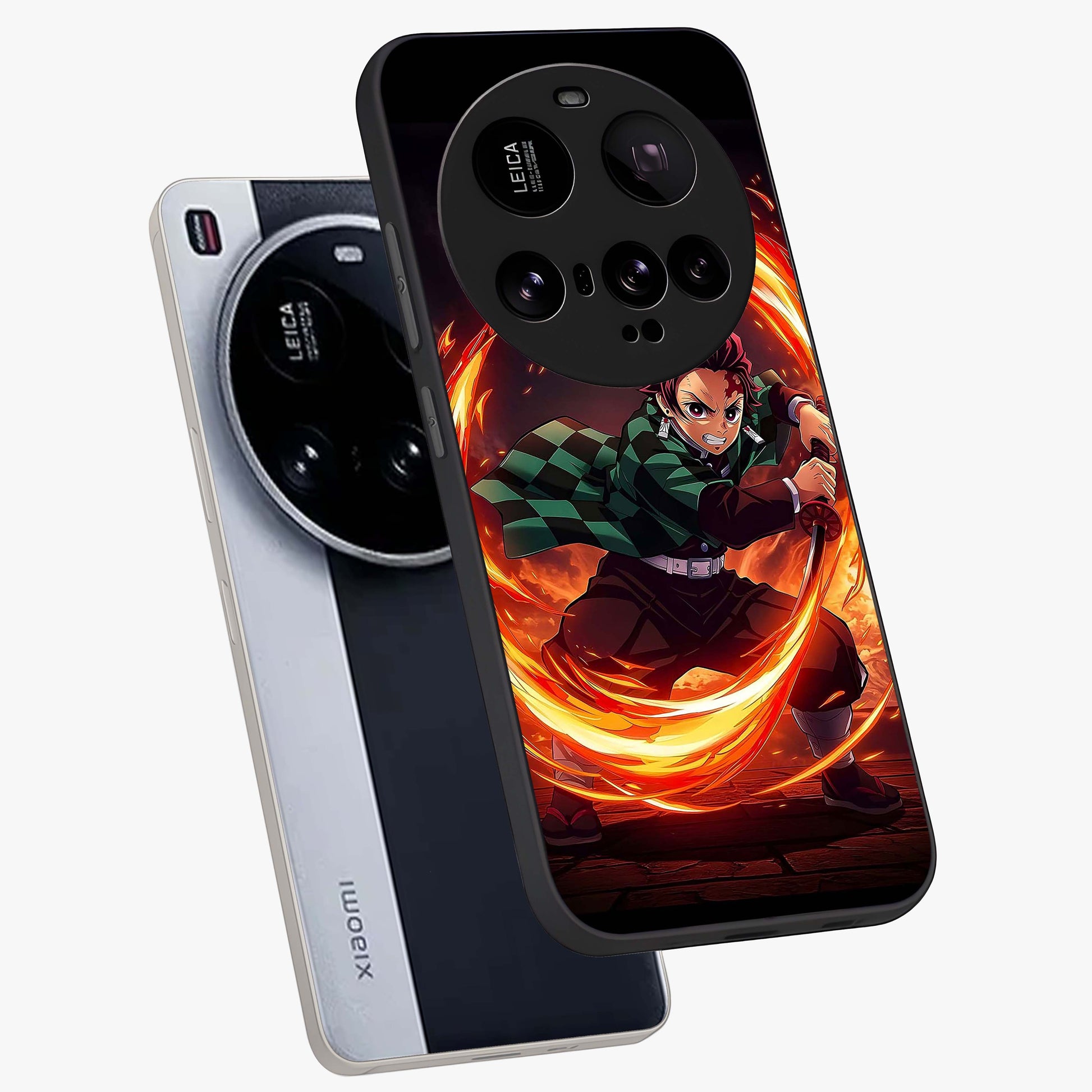 Blazing Sword Resolve Glass Case displayed in angled mockup highlighting powerful sword illustration and bold fantasy theme.