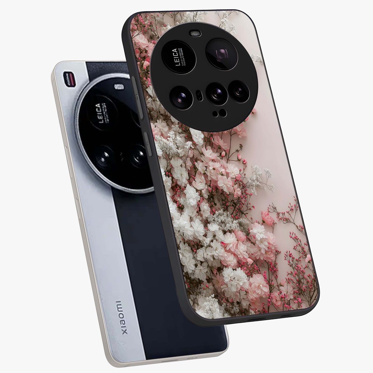Blush Blossom Cloud Glass Case displayed in angled mockup highlighting soft cloud and blossom design with pastel aesthetic.