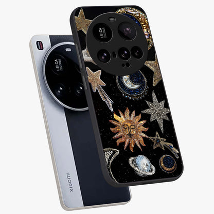 Celestial Gem Constellations Glass Case displayed in angled mockup highlighting gemstone inspired constellation design.
