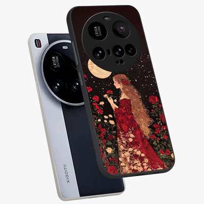 Crimson Dreams Glass Case displayed in angled mockup highlighting soft crimson aesthetic design with artistic theme.