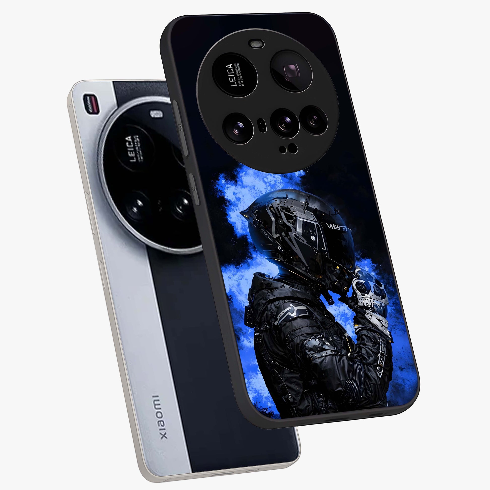 Cyber Sentinel Protocol Glass Case displayed in angled mockup highlighting digital cyber design with sci-fi aesthetic style.
