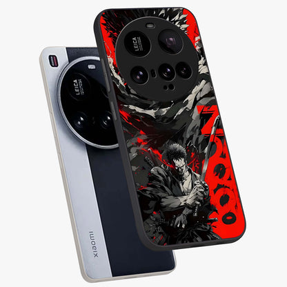 Demon Sword Resolve Glass Case displayed in angled mockup highlighting powerful demon sword illustration with dark fantasy aesthetic.