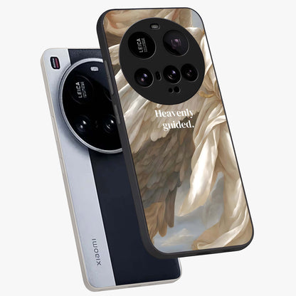 Divine Winged Grace Glass Case displayed in angled mockup highlighting graceful wing design with divine aesthetic style.