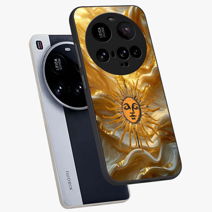 Eternal Golden Glow Glass Case displayed in angled mockup highlighting glowing golden aesthetic design with elegant style.