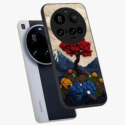 Eternal Nature Tapestry Glass Case displayed in angled mockup highlighting detailed botanical pattern with artistic aesthetic.