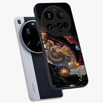 Galactic Divine God Glass Case displayed in angled mockup highlighting powerful celestial deity illustration with galactic aesthetic.